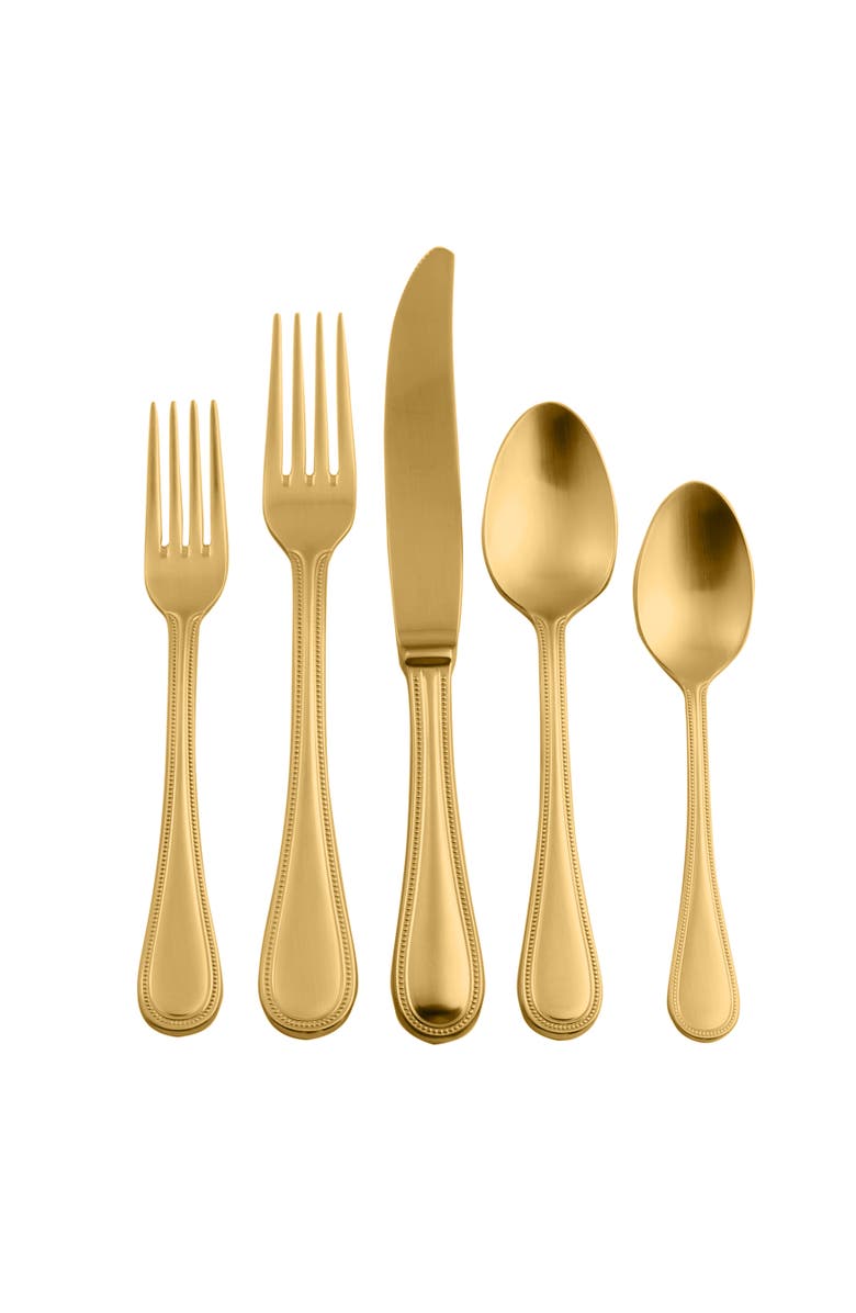 Mepra Perla Flatware Set - 5 Pieces, Main, color, Ice Gold