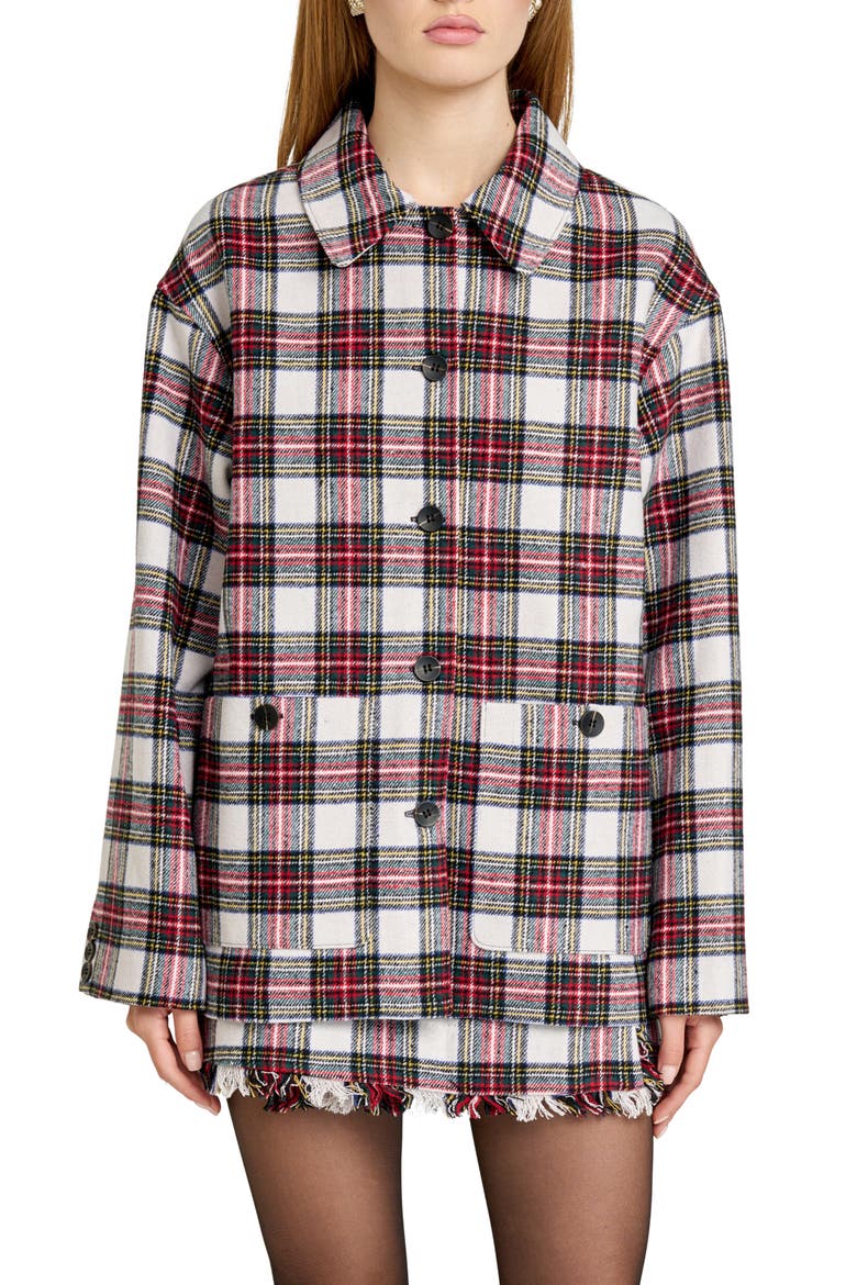 Morgan Plaid Jacket, Main, color, IVORY PLAID