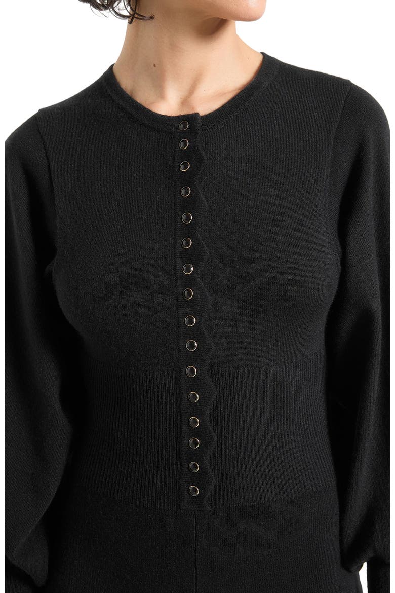 Michele Knitted Scallop Hem Playsuit, Alternate, color, Black
