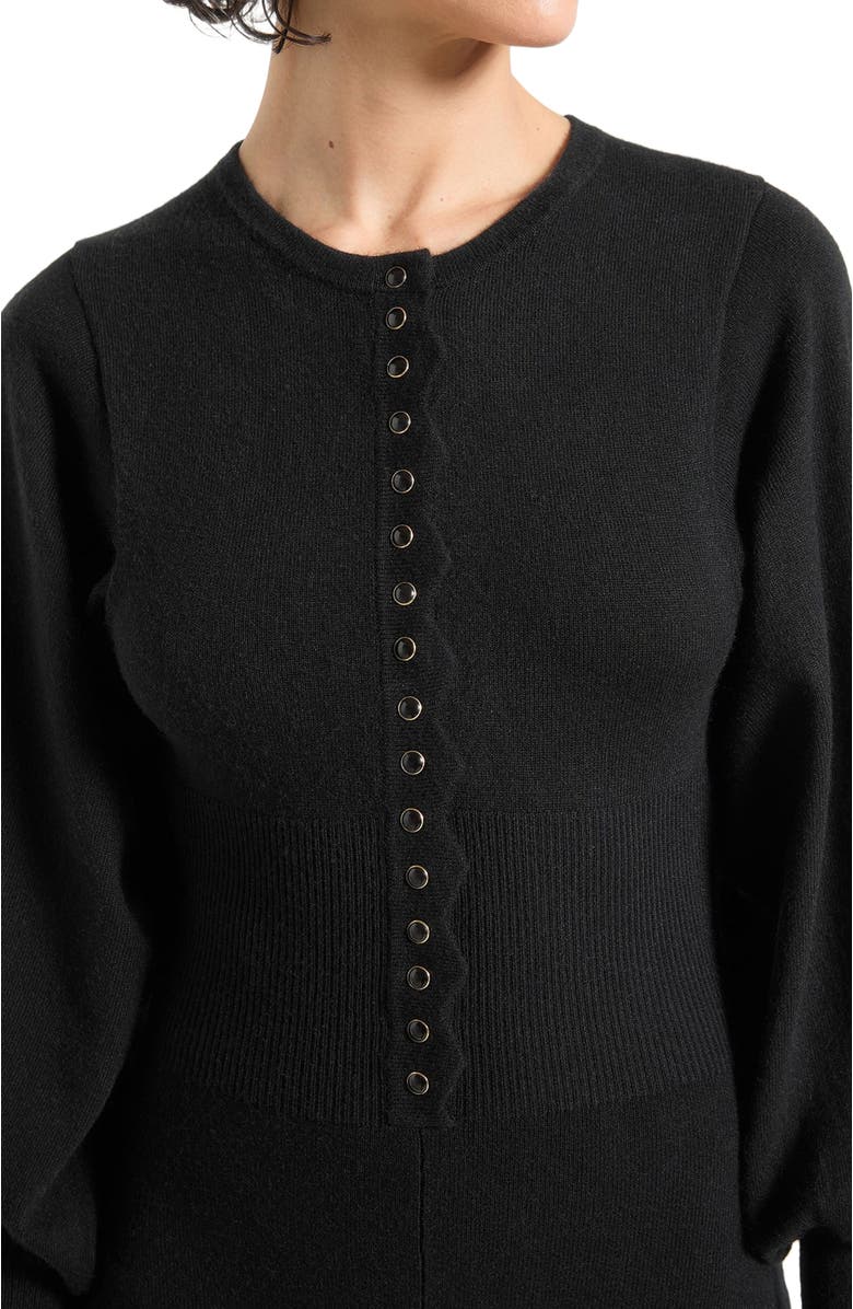 Manière De Voir Michele Knitted Scallop Hem Playsuit, Alternate, color, Black