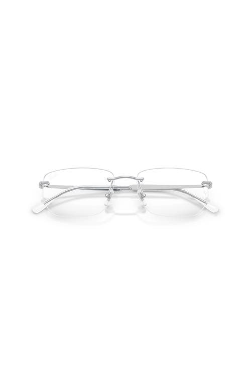 Ray Ban Ray-ban 56mm Irregular Optical Glasses In Silver