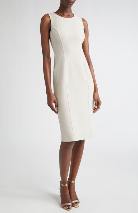 Double Face Stretch Crepe Sheath Dress