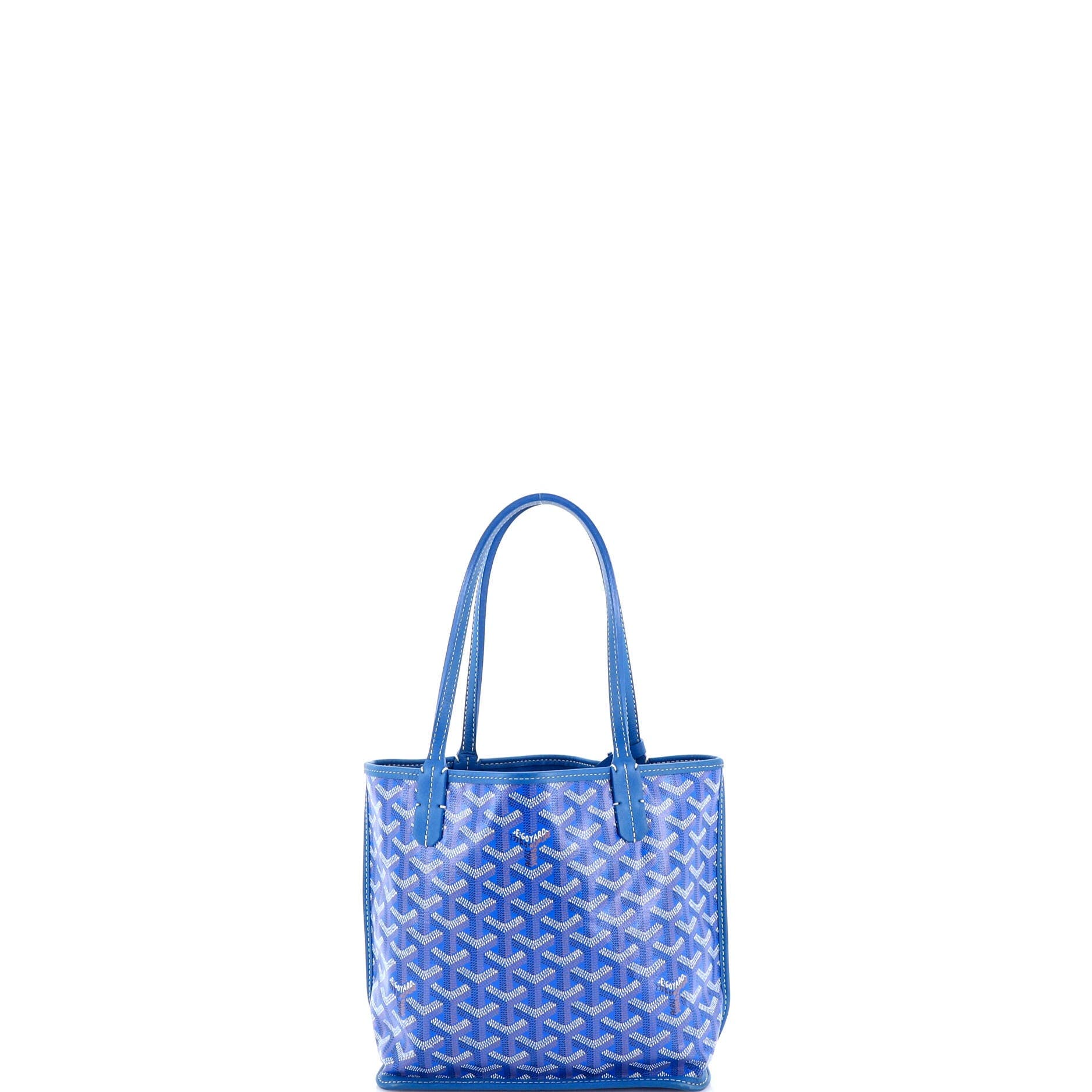 Pre-Owned Goyard Anjou Reversible Tote Coated Canvas Mini, Alternate, color, Blue