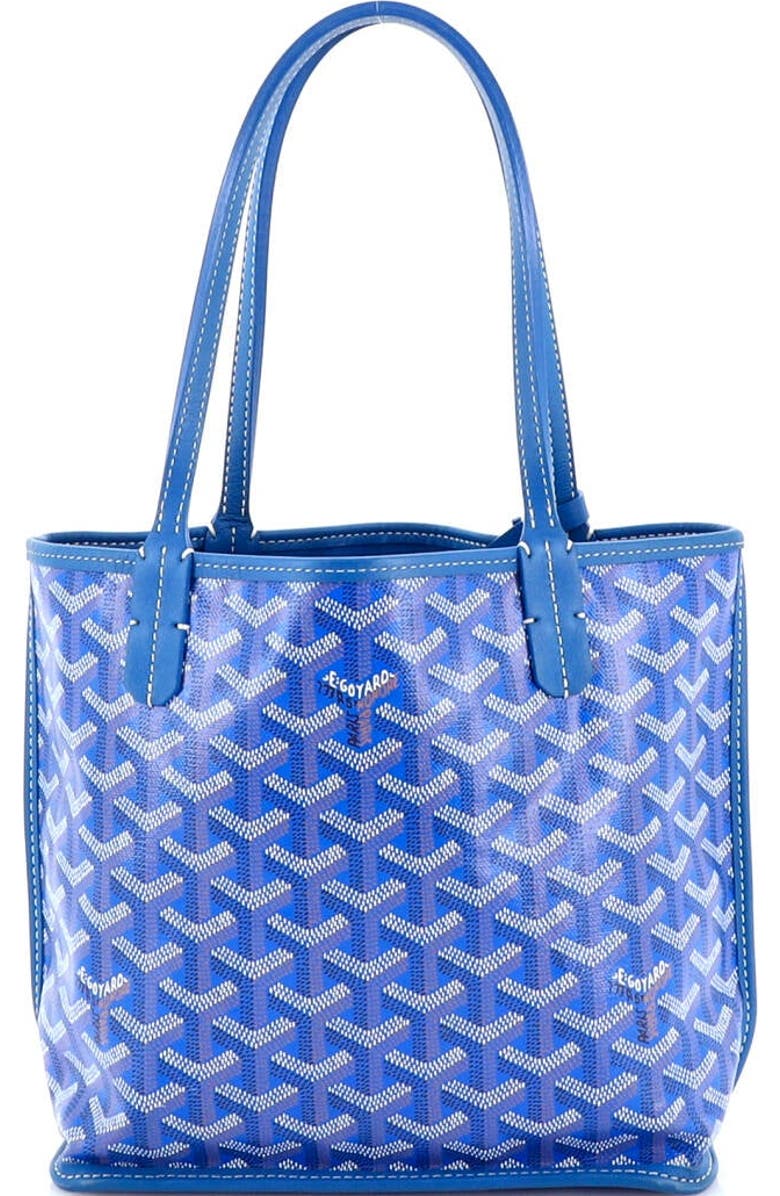 Pre-Owned Goyard Anjou Reversible Tote Coated Canvas Mini, Alternate, color, Blue