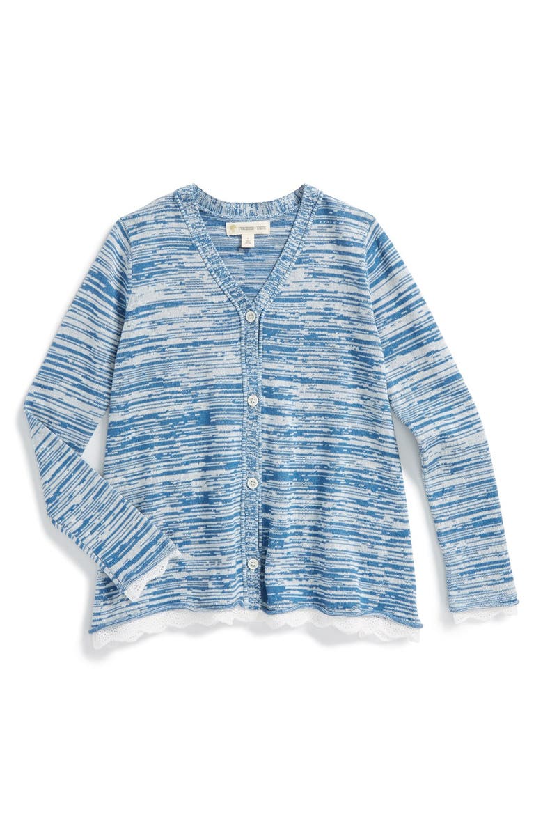Tucker + Tate Space Dye Lace Trim Cardigan, Main, color,