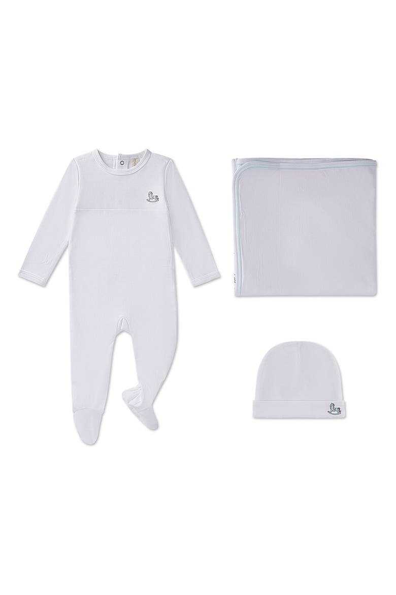 3 Piece Baby Pima Cotton Footie Set, Main, color, Pearl Blue
