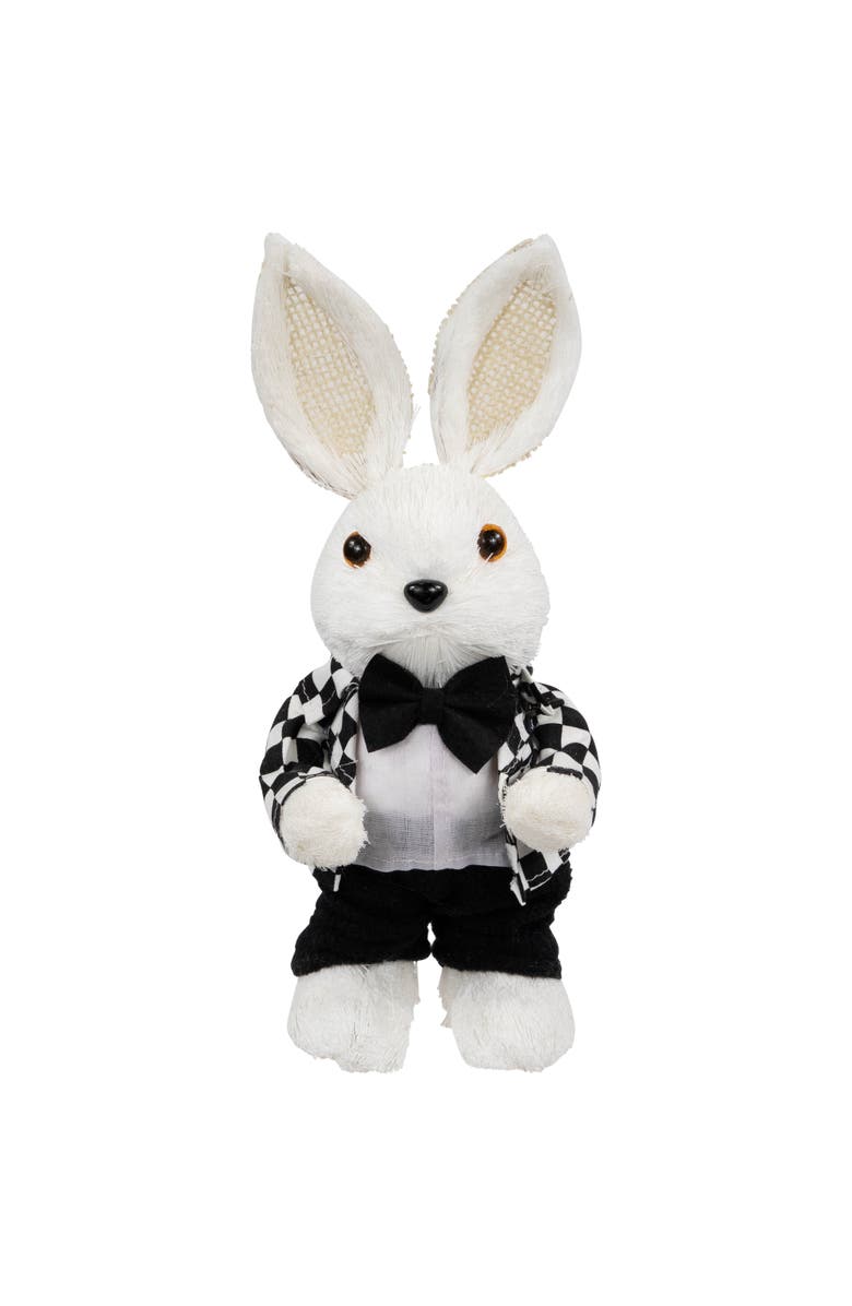 Northlight Boy Easter Rabbit Figurine in Checkered Jacket - 10", Main, color, Black