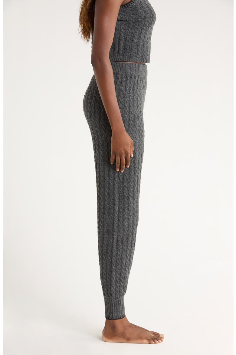 Lorelai Cable Joggers, Alternate, color, CHARCOAL HEATHER