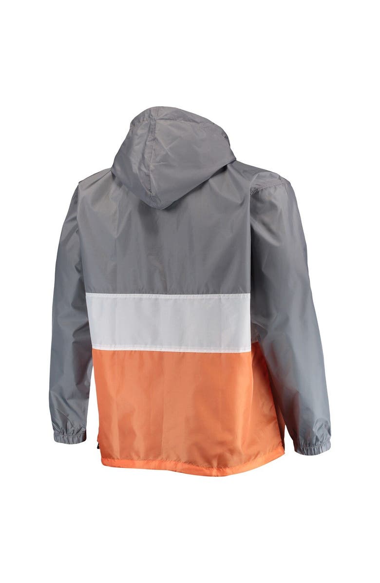 PROFILE Men's Fanatics Branded Gray/Texas Orange Texas Longhorns Big & Tall Water-Resistant Half-Zip Hoodie, Alternate, color,