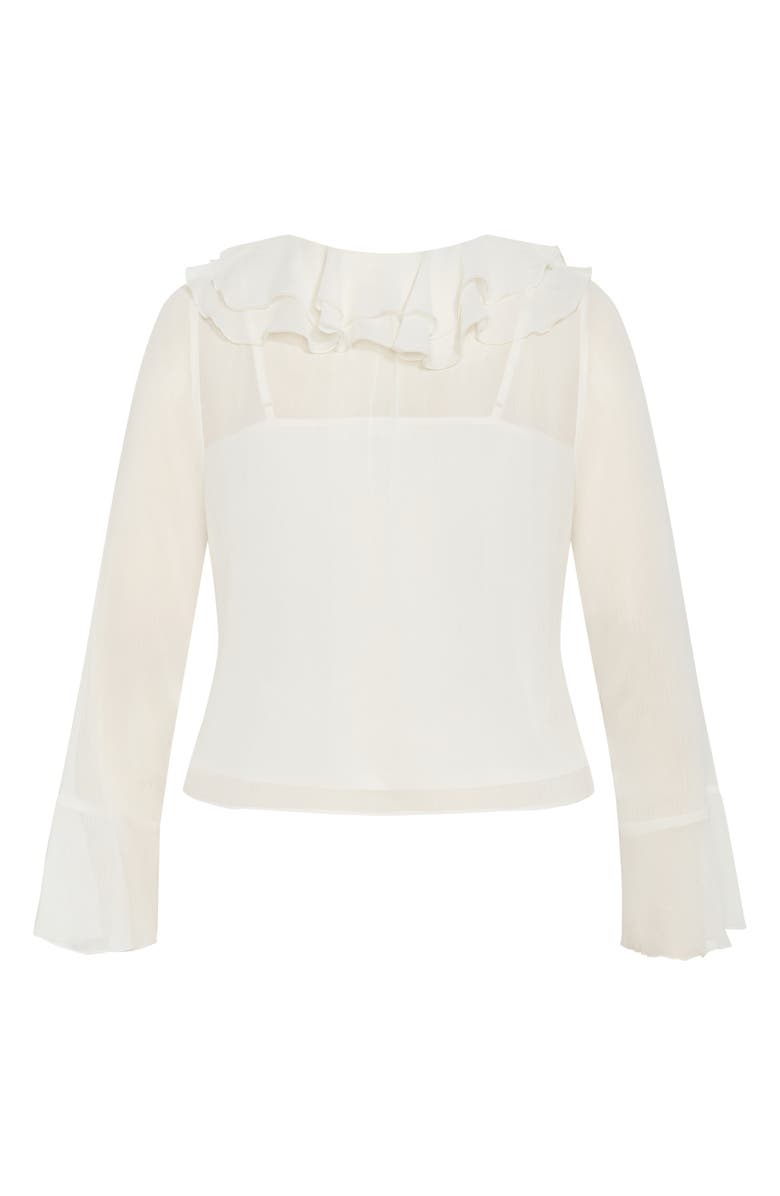 City Chic Lushious Tiered Ruffle Top, Alternate, color, Cream