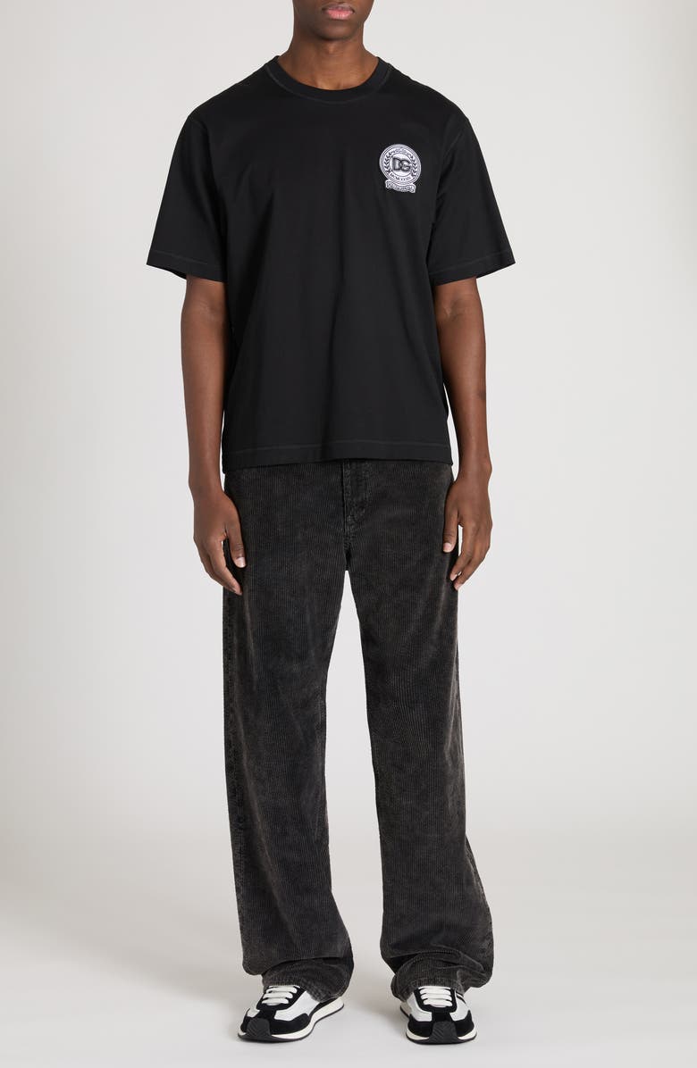 Dolce&Gabbana Embroidered Logo Patch T-Shirt, Alternate, color, Nero