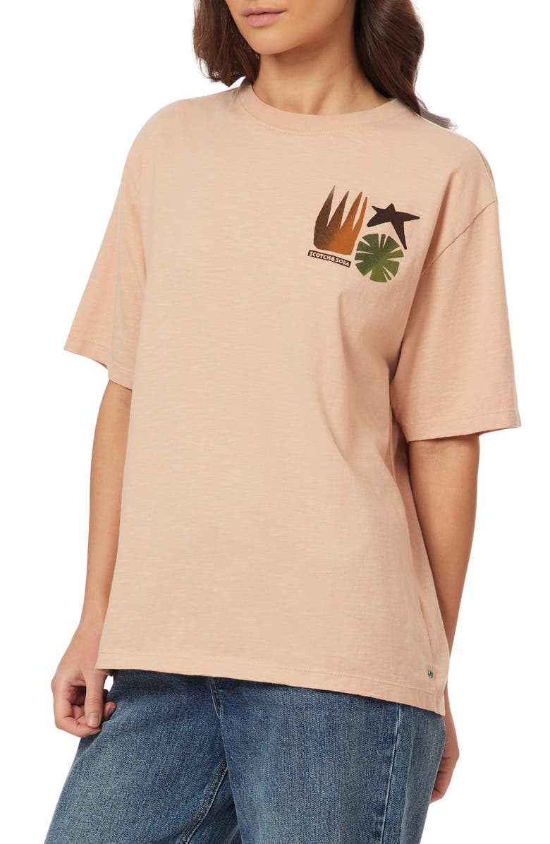 Scotch & Soda Modern Cotton Graphic T-Shirt, Alternate, color, Rose Dust
