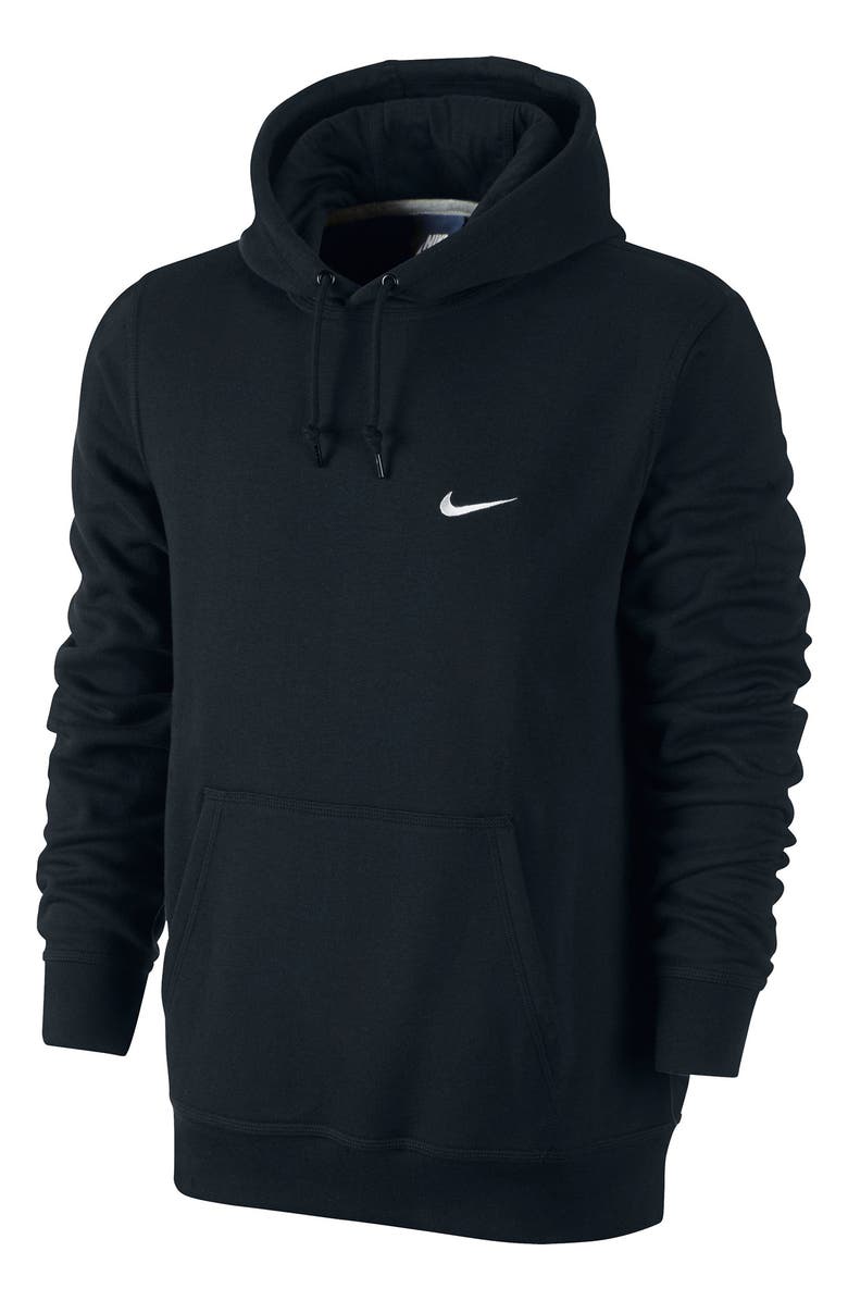 Nike Swoosh Pullover Hoodie, Alternate, color, Black/ White