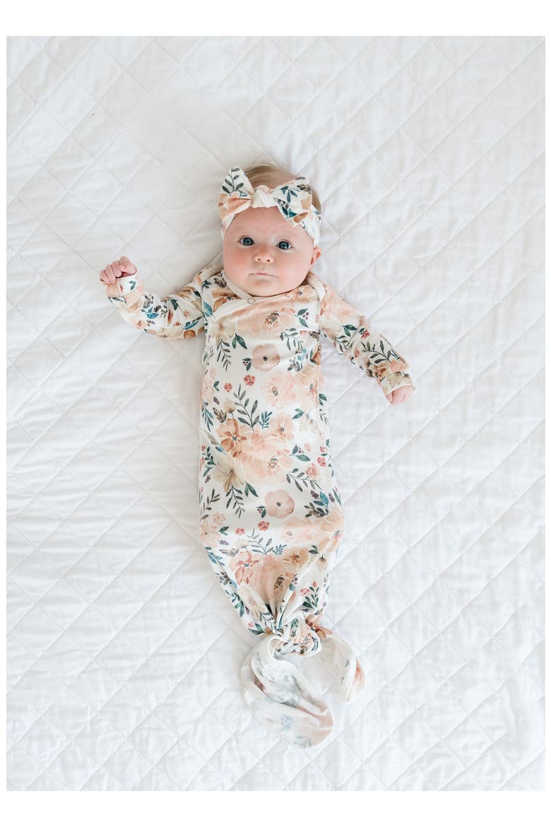 Newborn Knotted Gown, Alternate, color, Autumn