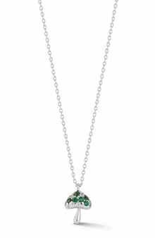 Mushroom Cubic Zirconia Pendant Necklace