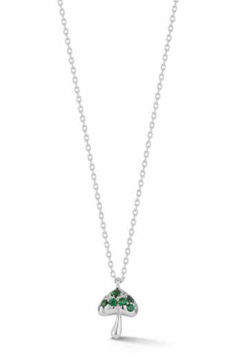 Mushroom Cubic Zirconia Pendant Necklace