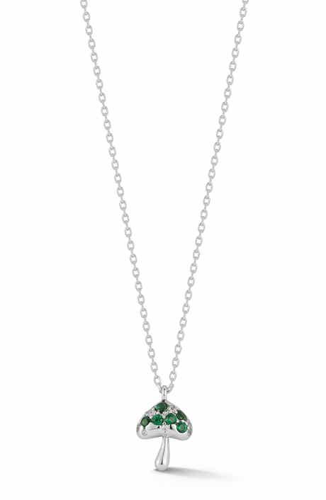 Mushroom Cubic Zirconia Pendant Necklace