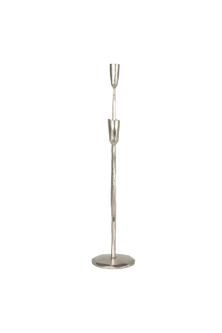 Hand-Forged Metal Candelabra, Silver Finish, Alternate, color, Silver