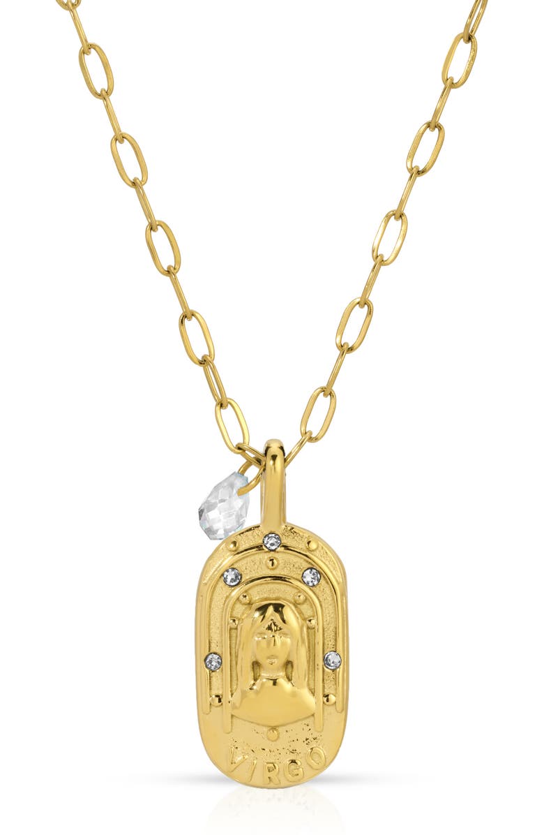 KOZAKH Cielo Zodiac Pendant Necklace, Main, color, Virgo/ Gold