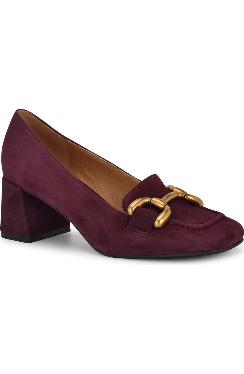 Nine West Veepe Bit Loafer Pump, Main, color, Dark Red