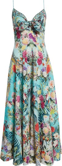 Crystal Embellished Linen Maxi Dress