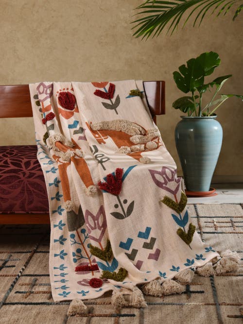 Gauri Kohli Kyoto Throw Blanket 50"x60" In Multi