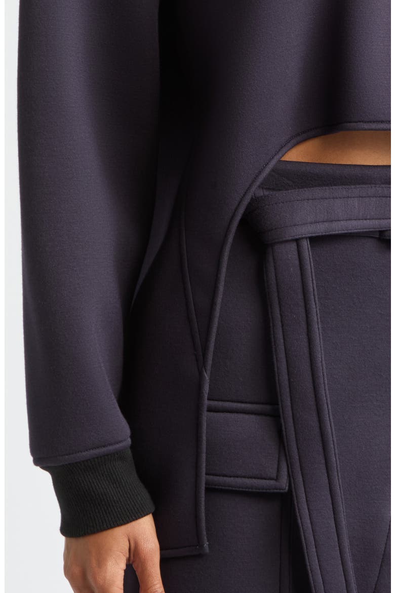 Cropped High-Low Sweater, Alternate, color, BLUE BLACK