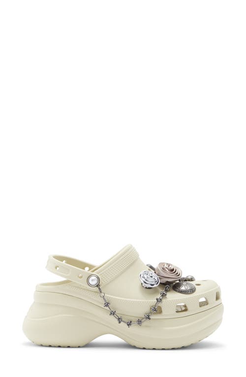 Crocs Bae Metallic Rosette Clog In Neutral