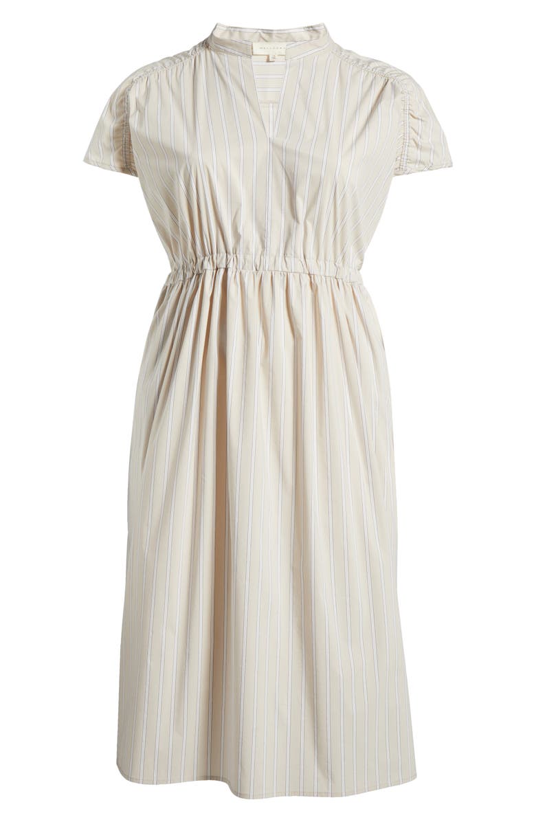 MELLODAY Stripe Poplin Midi Dress, Alternate, color, Beige/ Black Stripe