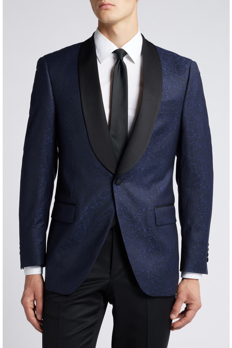 Tailored Wool Blend Dinner Jacket, Main, color, BLUE