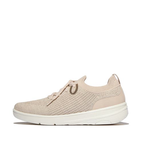 Fitflop Super-q Knit Slip-on Laced Sneakers In Neutral