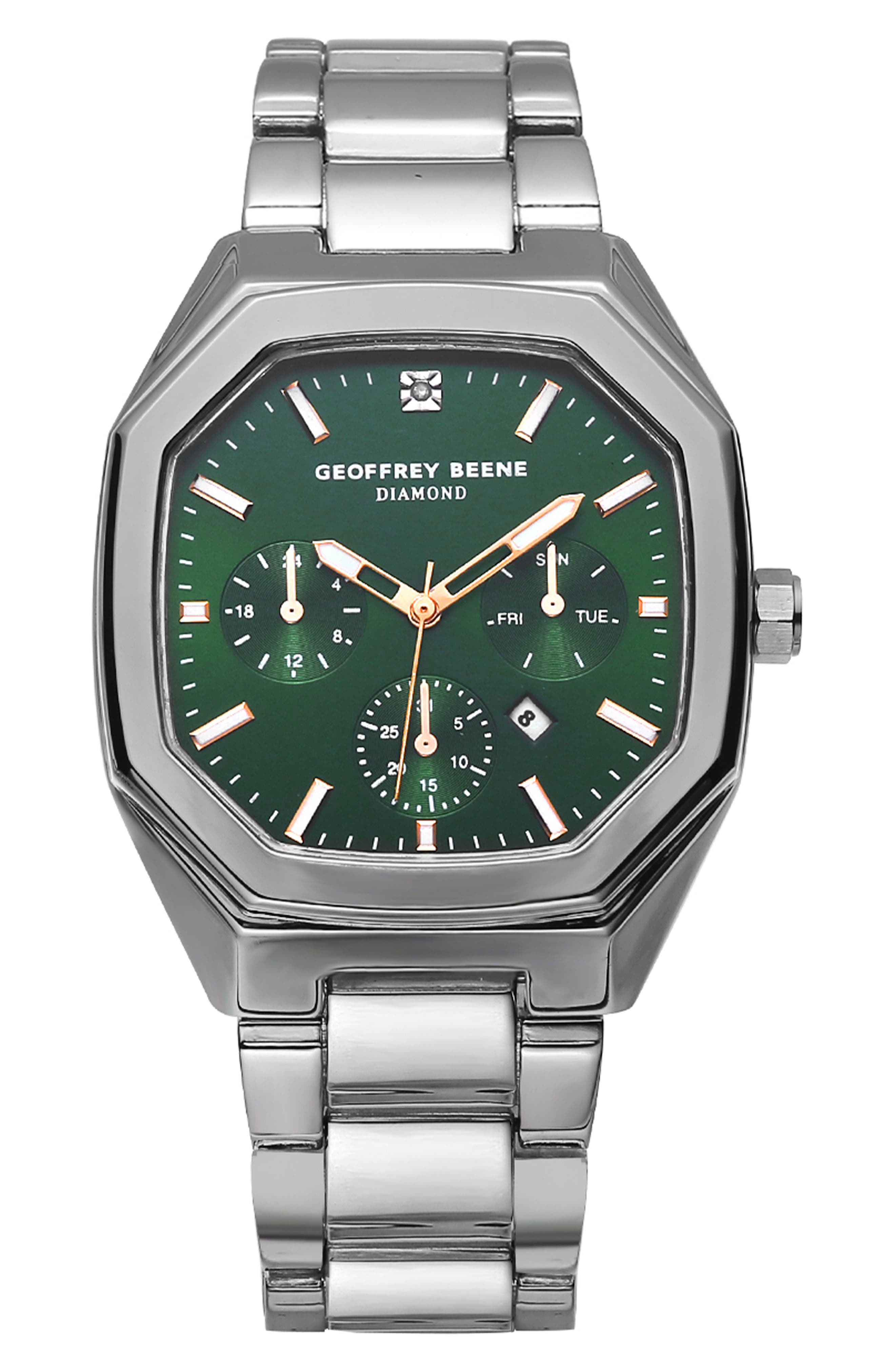 GEOFFREY BEENE Genuine Diamond Bracelet Watch, 41mm - 0.001ct.