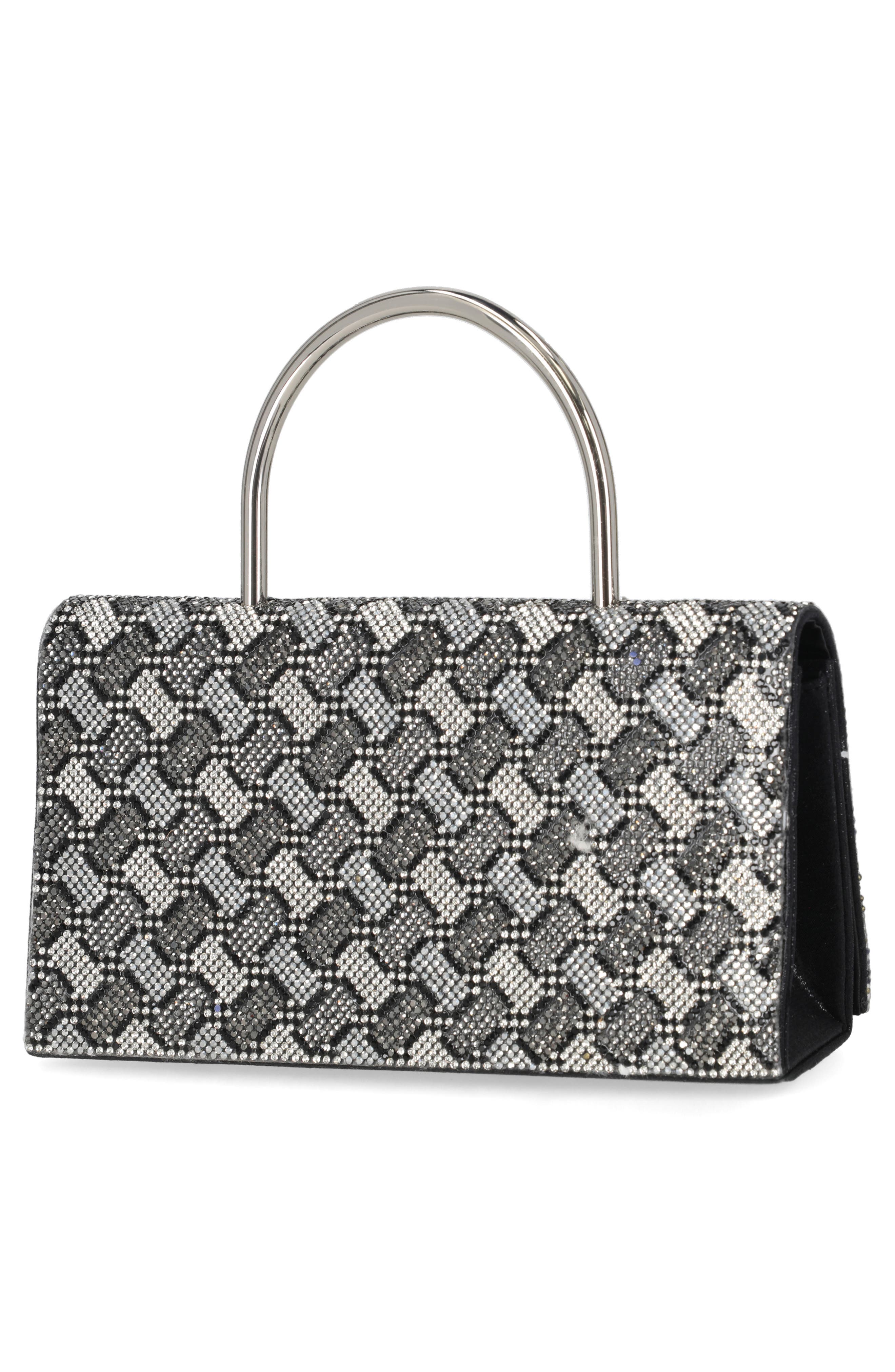 Jessica McClintock Corbin Microstone Top Handle Clutch, Alternate, color, Black Multi