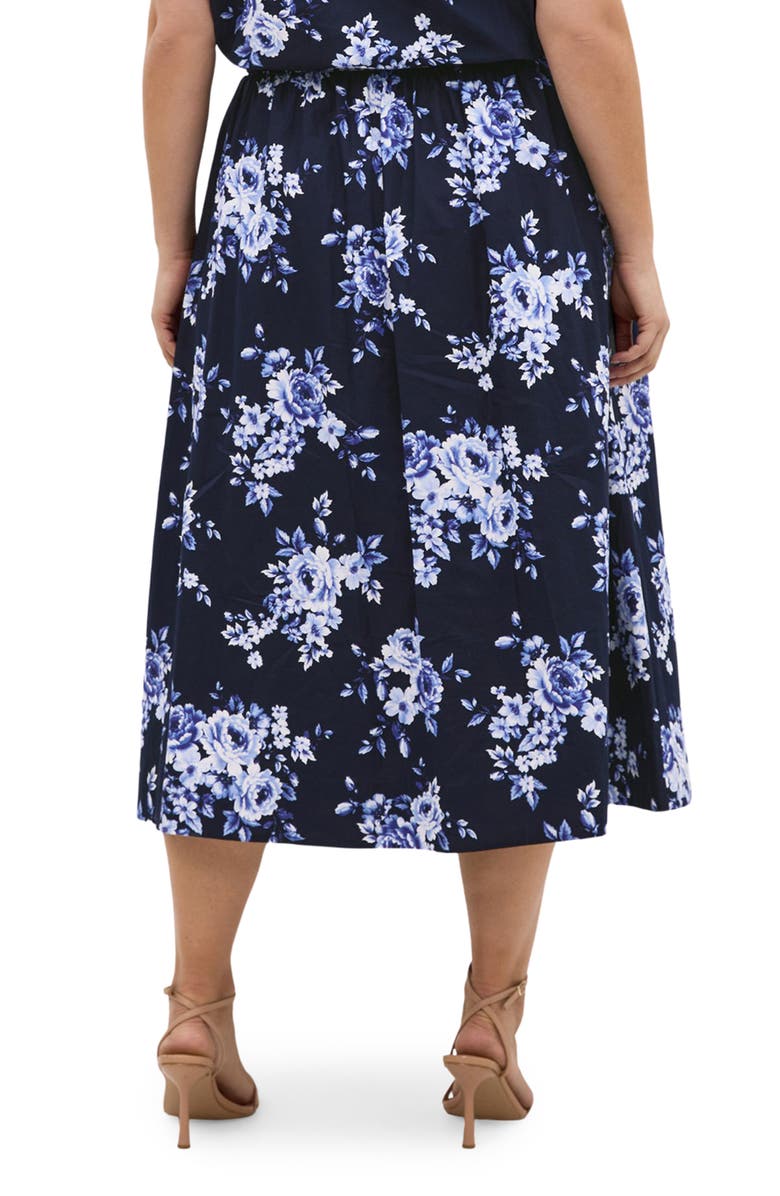 City Chic Vacay Floral Print A-Line Skirt, Alternate, color, Amalfi Floral