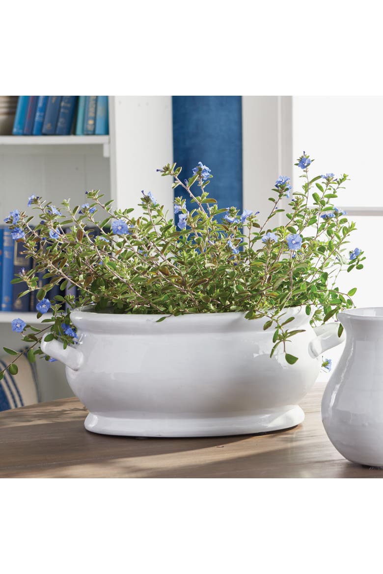 Bradford Oval Cachepot, Alternate, color, White
