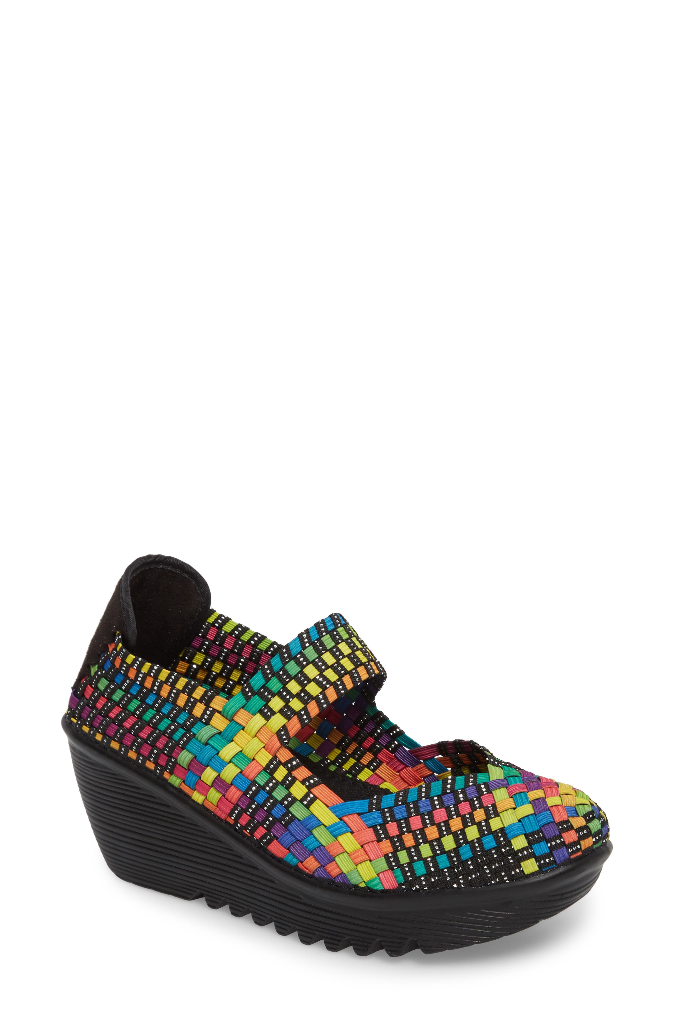 'Lulia' Wedge, Main, color, BLACK MULTI