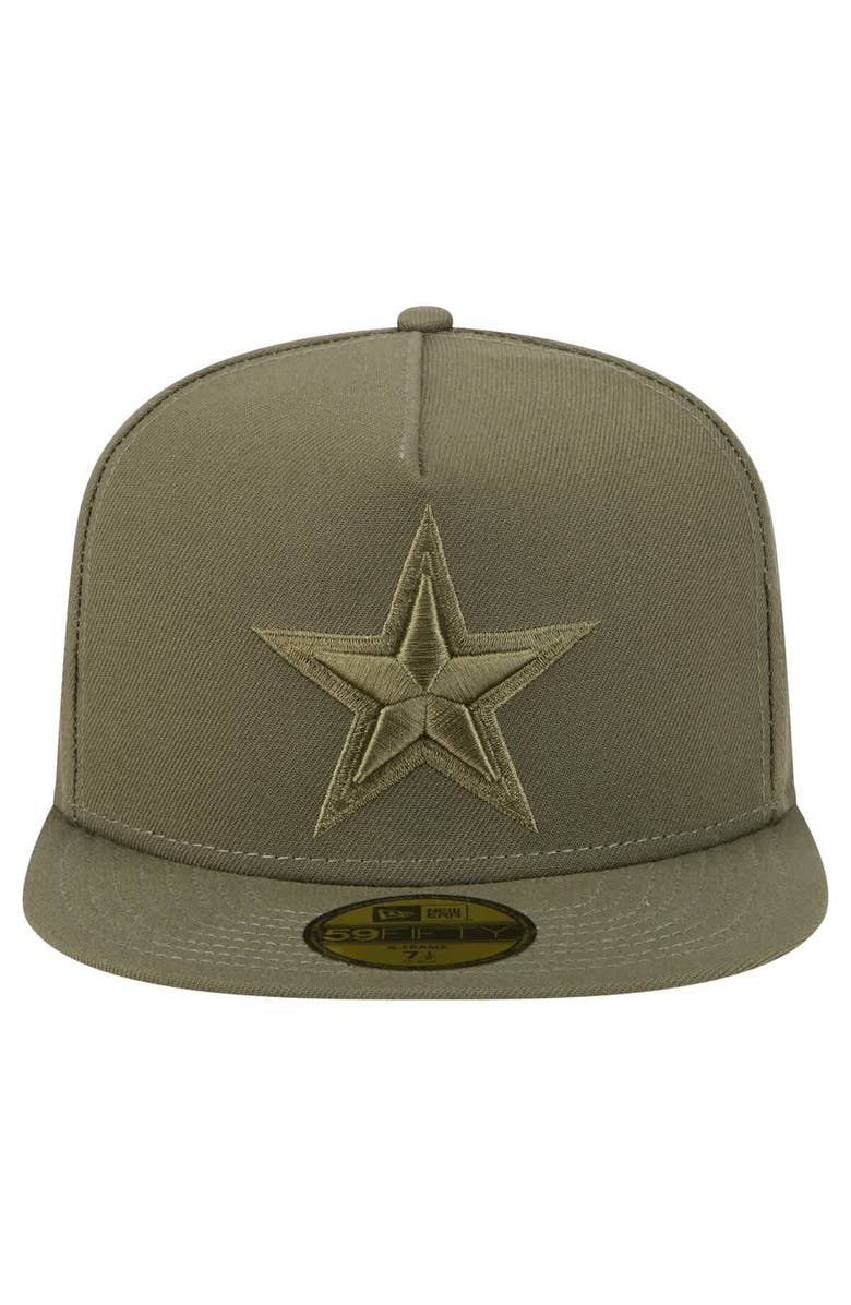 New Era Men's New Era Olive Dallas Cowboys Color Pack A-Frame 59FIFTY Fitted Hat, Alternate, color, Olive