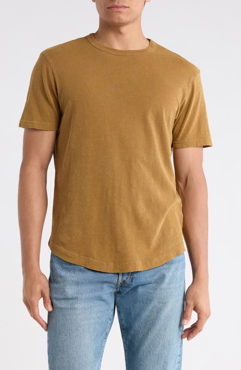 Cotton Curved Hem Knit T-Shirt