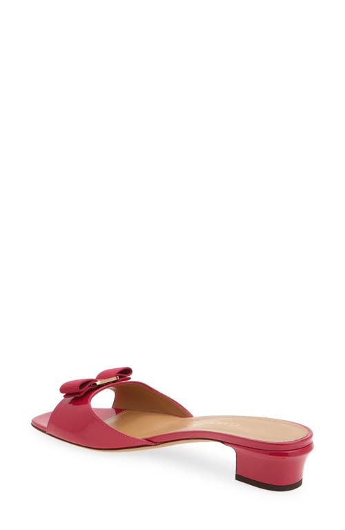 Ferragamo Vanilla Bow Slide Sandal In Red