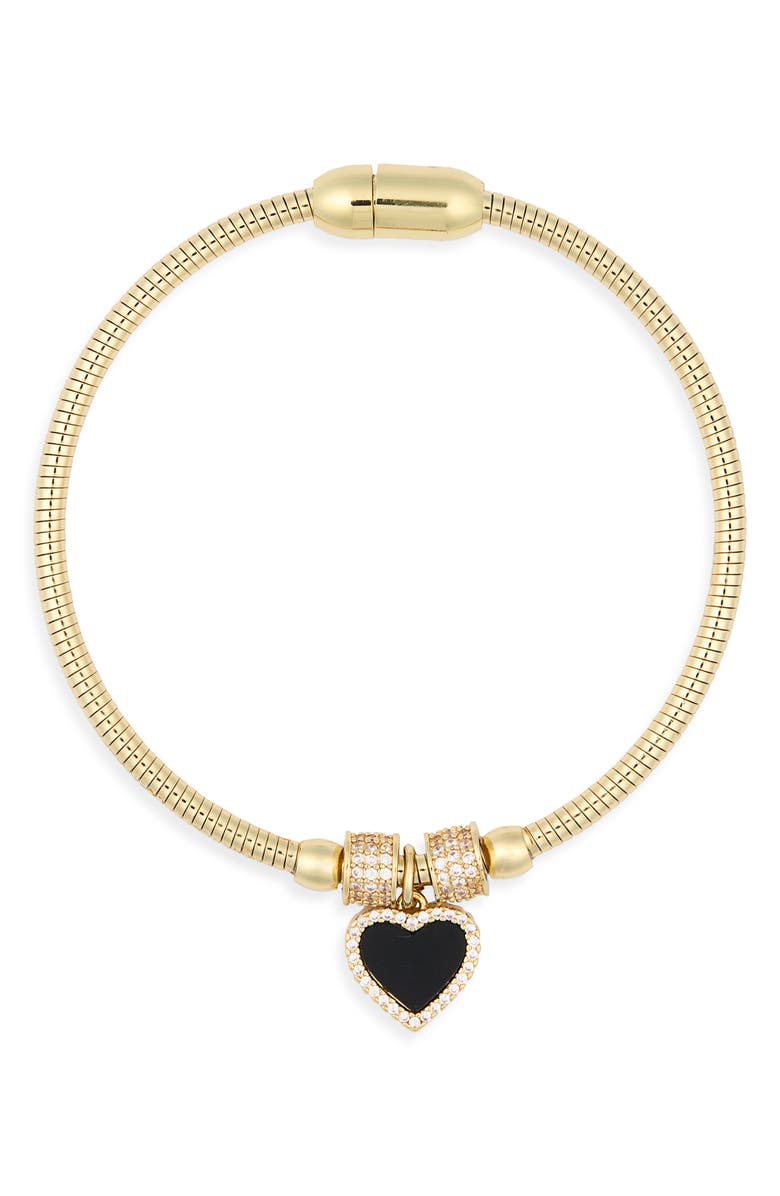 EYE CANDY LOS ANGELES Sena Heart Charm Braclet, Alternate, color, Gold
