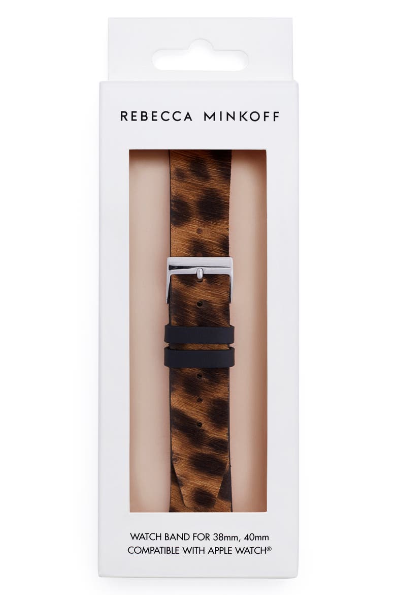 Genuine Calf Hair Apple Watch® Watchband, Alternate, color, LEOPARD