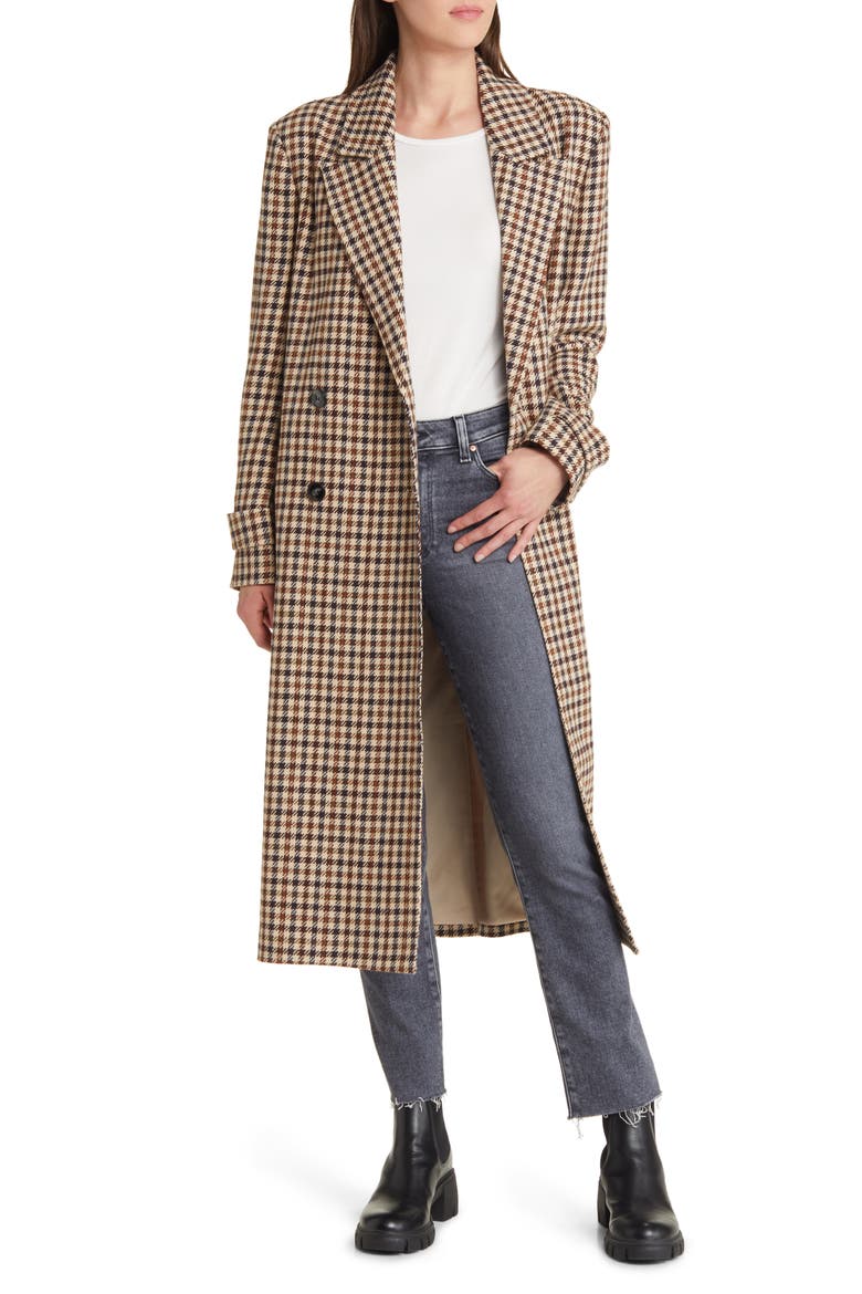 Prince Plaid Double Breasted Coat, Alternate, color, PLAID