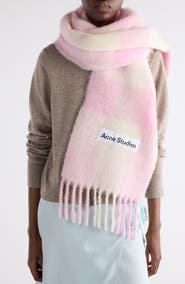 Acne Studios Vally Plaid Alpaca, Wool & Mohair Blend Scarf