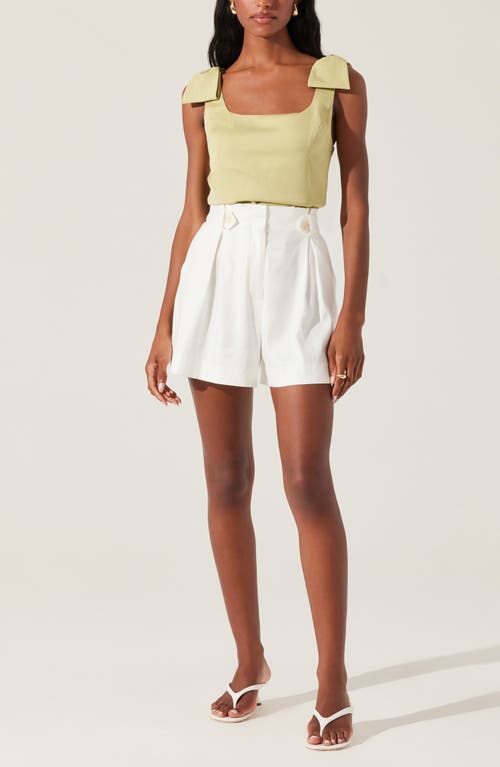 Astr The Label Bow Shoulder Tank In Green