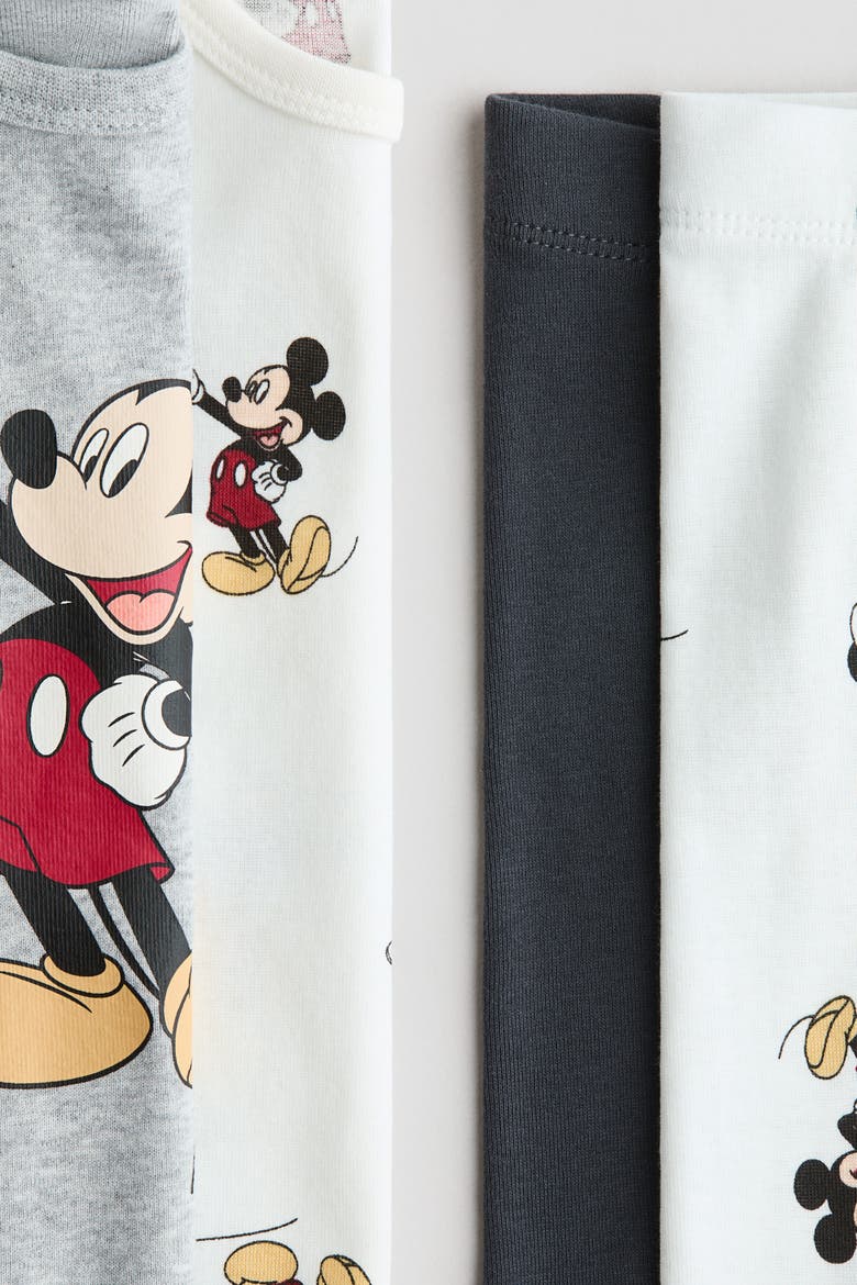 2-pack Snug Fit Cotton Pyjamas, Alternate, color, Gray/Mickey Mouse