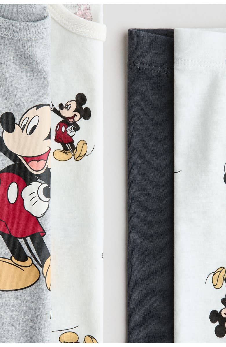 H&M 2-pack Snug Fit Cotton Pyjamas, Alternate, color, Gray/Mickey Mouse