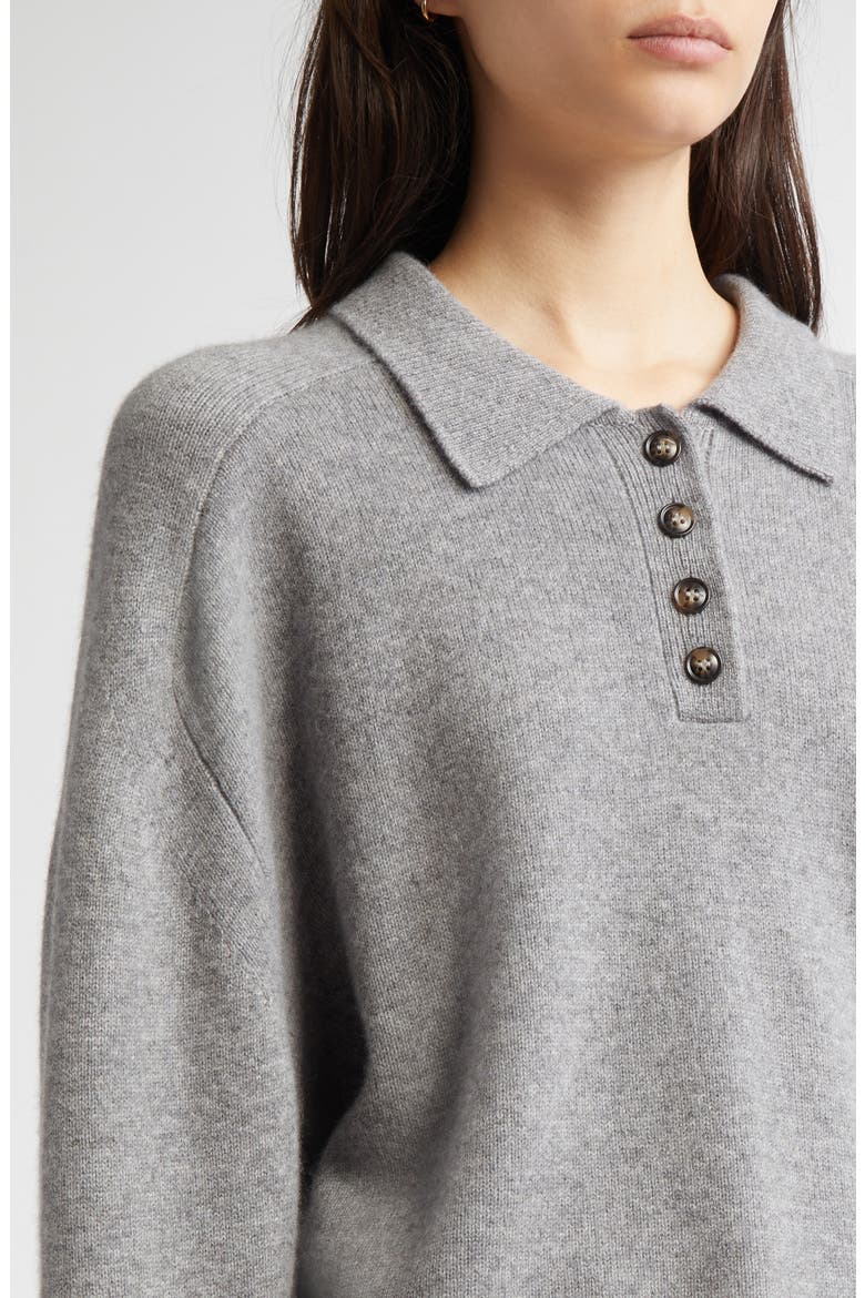 Homere Cashmere Polo Sweater, Alternate, color, SLATE GREY