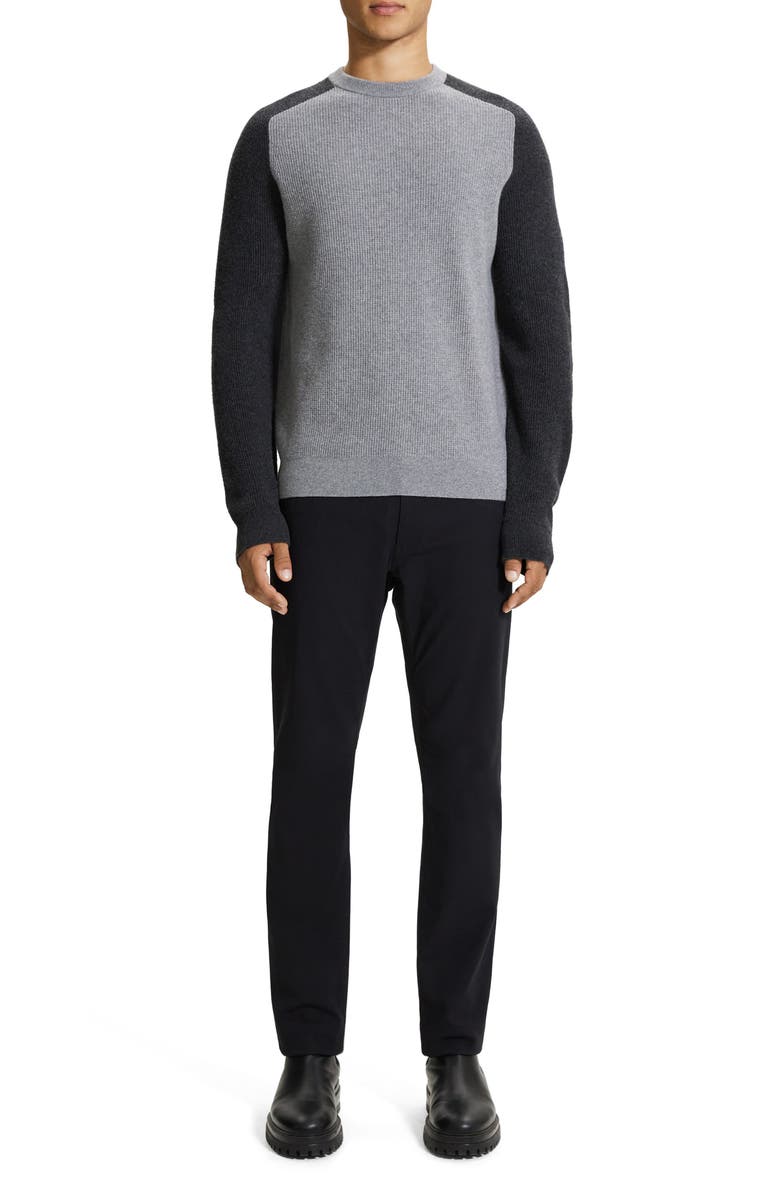 Theory Toby Colorblock Wool & Cashmere Crewneck Sweater, Alternate, color, 