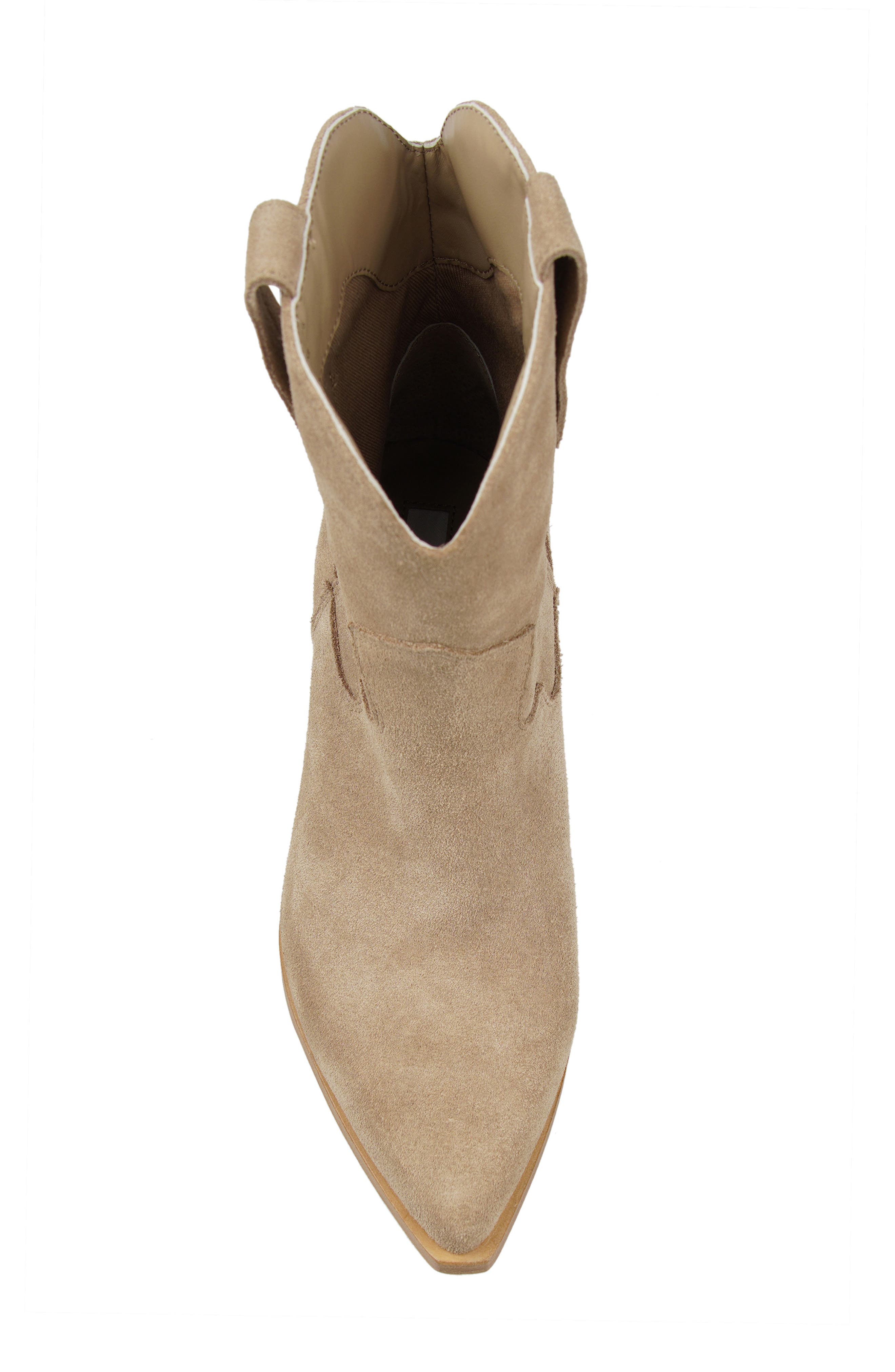 Victoryy Pointed Toe Western Boot, Alternate, color, SAND SUEDE