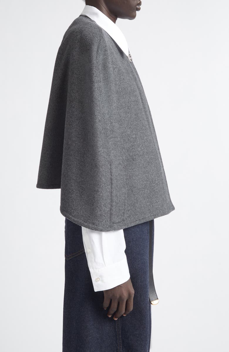 Givenchy Crop Wool & Cashmere Cape, Alternate, color, Dark Grey/ Grey
